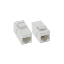 Unirise Cat5e RJ45 Keystone In-line Coupler, White