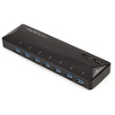 StarTech.com 7-Port USB 3.0 Hub plus Dedicated Charging Ports - 2 x 2.4A Ports - Desktop USB Hub and Fast-Charging Station - Add seven USB 3.0 (5Gbps) ports to your computer plus fast-charge two mobile devices - 7-Port USB 3.0 Hub plus two Dedicated Charging Ports - USB hub w/ 2 x 2.4A Fast-Charging Ports for smartphones & tablets incl. Apple iPhone, iPad & Samsung Galaxy