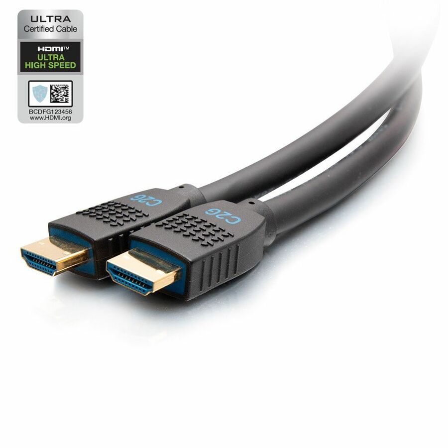 C2G Performance Series 12ft Certified Ultra High Speed HDMI Cable - 8K HDMI Cable - HDMI 2.1 - 12 ft HDMI A/V Cable for Audio/Video Device, Computer, Gaming Console, Display Screen, Media Player, Bluetooth Device, Mobile Phone - First End: 1 x HDMI Digital Audio/Video - Second End: 1 x HDMI Digital Audio/Video - 48 Gbit/s - Supports up to 7680 x 4320 - Gold Plated Connector - Black