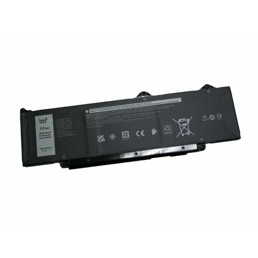 BTI GRWKG-BTI 11.4V 42WHR LI-ION BATTERY 06CVCT, CN-06CVCT, HM1H5, 0HM1H5, CN-0HM1H5, V7TFX, 0V7TFX, CN-0V7TXF, 6CVCT, GRWKG LATITUDE 3340, LATITUDE 3440, LATITUDE 3540, LATITUDE 5340, LATITUDE 5340 2-IN-1, LATITUDE 5440, LATITUDE 5540, PRECISION 3480, PRECISION 3580