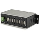 StarTech 7-Port USB 2.0 Hub, Metal Industrial USB Hub, USB-A to 7 USB-A, Mountable, ESD/Surge Protection, Extended Operating Temp, TAA