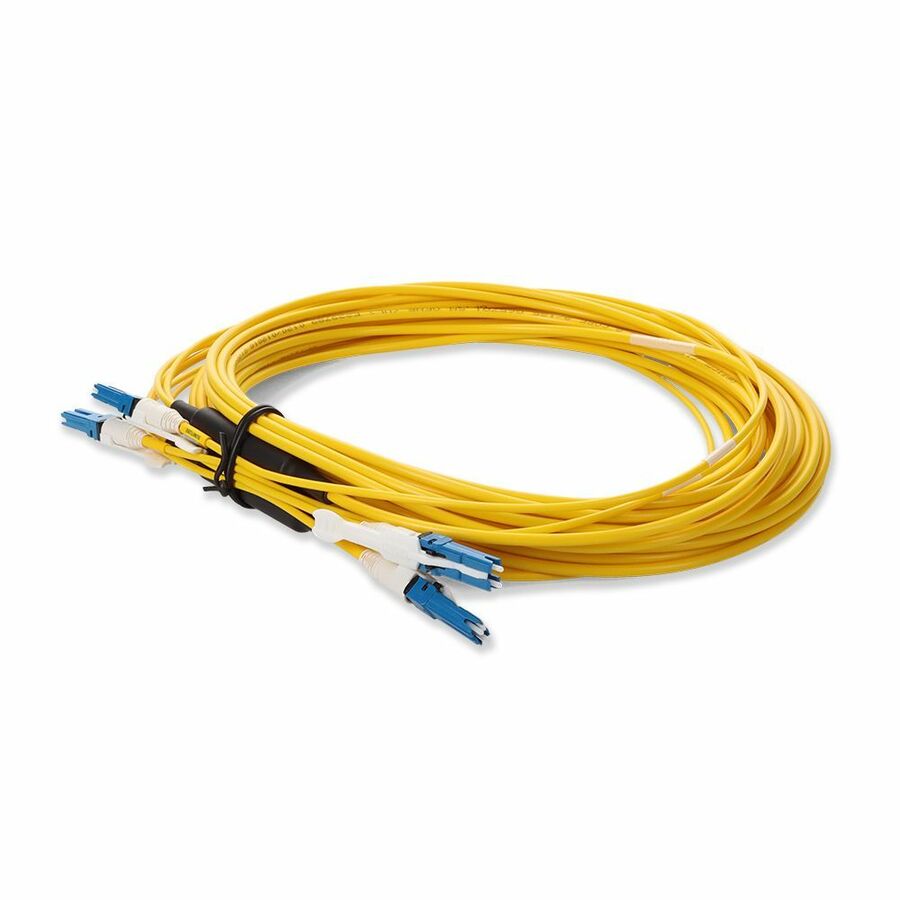 AddOn 5m 2xCS to 2xCS Yellow OS2 Quadplex OFNR (Riser-Rated) SMF Fiber Outdoor Patch Cable