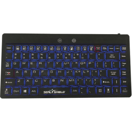 Seal Shield Silk Mini Glow Waterproof Silicone Backlit Keyboard