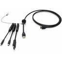 C2G 6ft (1.8m) 4K HDMI® Premium Cable and Universal Dongle Adapter Ring with Color Coded Mini DisplayPort™, DisplayPort, and USB-C® (without Pull Tab)