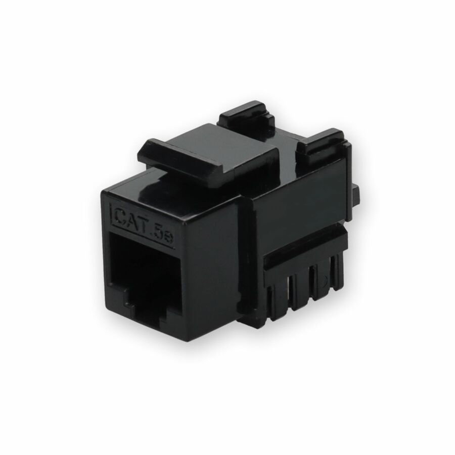 AddOn Non-Terminated to RJ-45 (Female) Black Cat5e UTP Copper Connector 90 Degree
