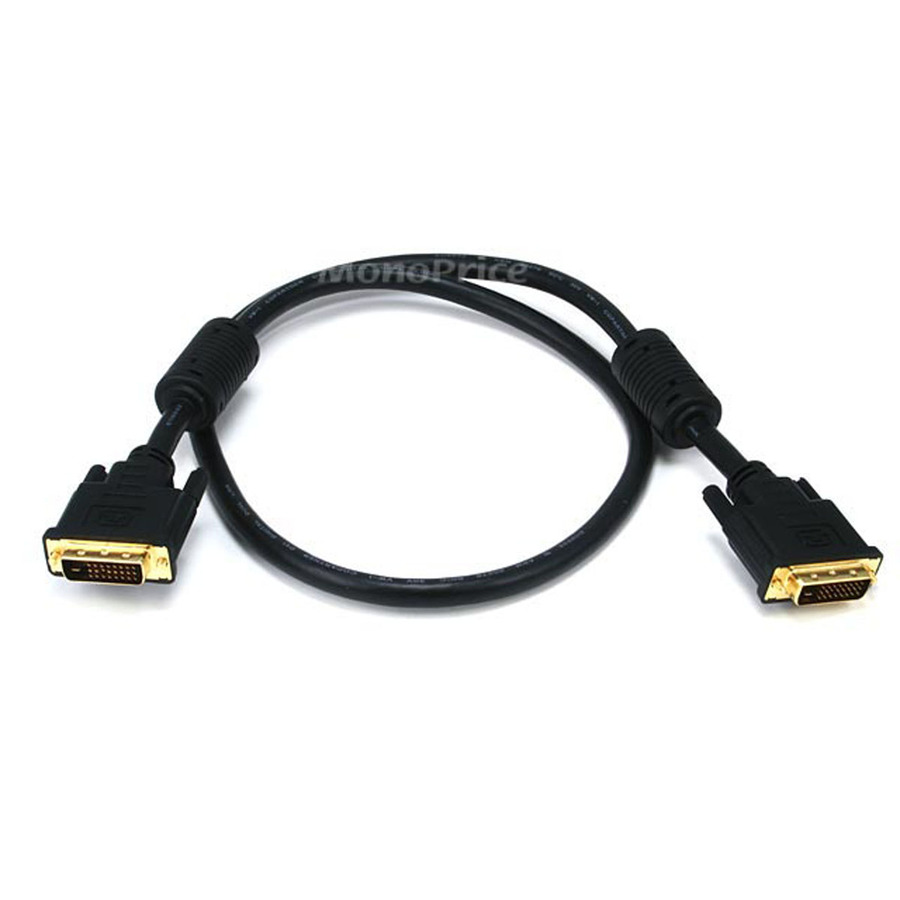 Monoprice 3ft 28AWG CL2 Dual Link DVI-D Cable - Black
