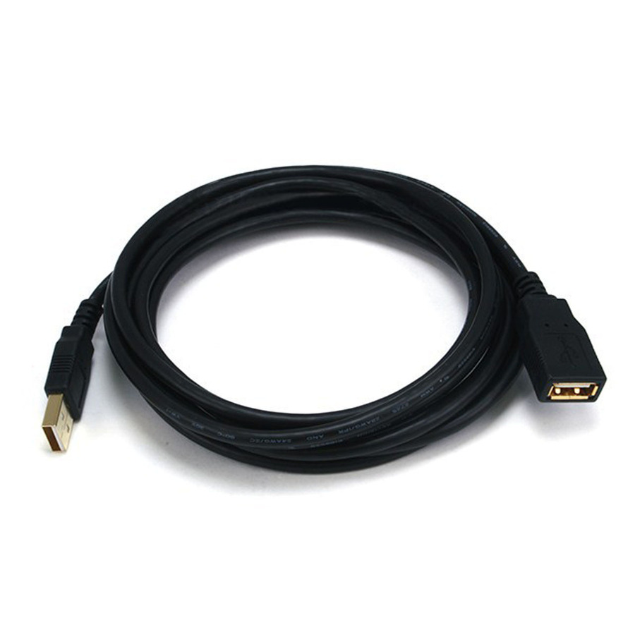 Monoprice 10ft USB 2.0 A Male to A Female Extension 28/24AWG Cable (Gold Plated)