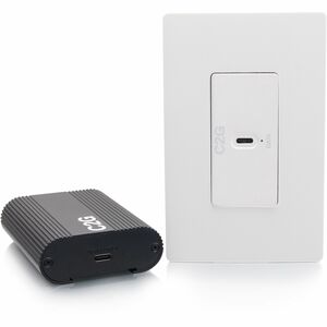 C2G Superbooster® USB Camera Extender Over Cat Single Gang Wall Plate to Box Kit
