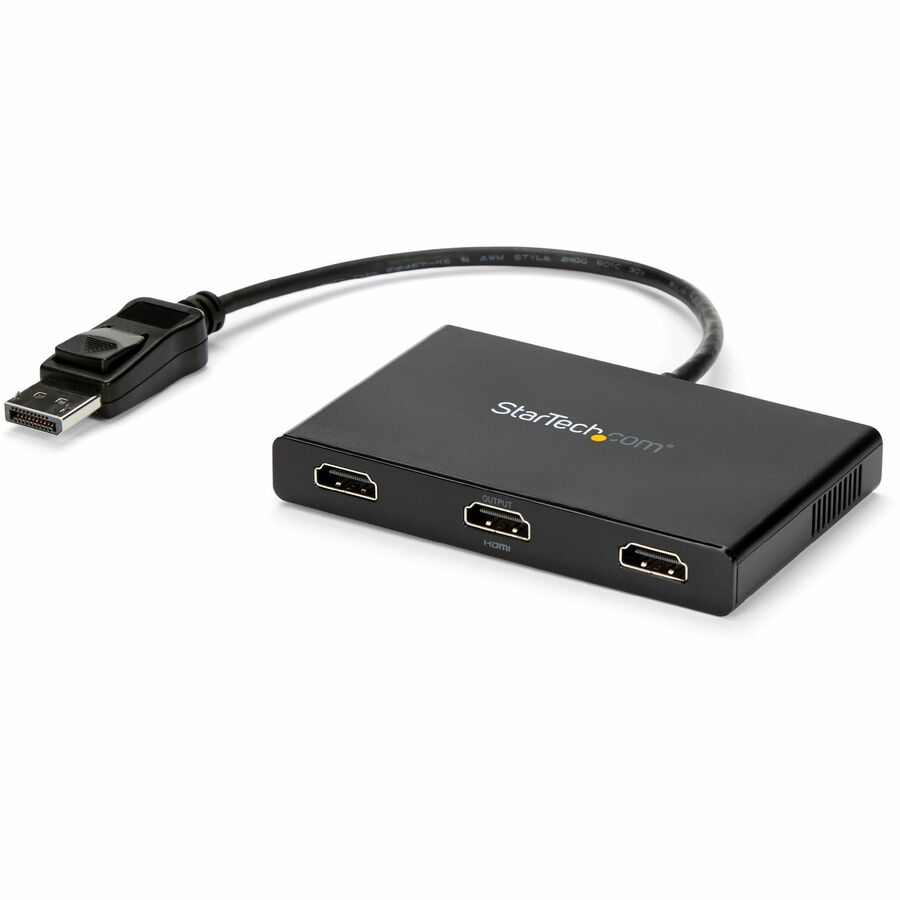 StarTech 3-Port Multi Monitor Adapter, DisplayPort to 3x HDMI MST Hub, Triple 1080p, Video Splitter for Extended Desktop Mode, Windows