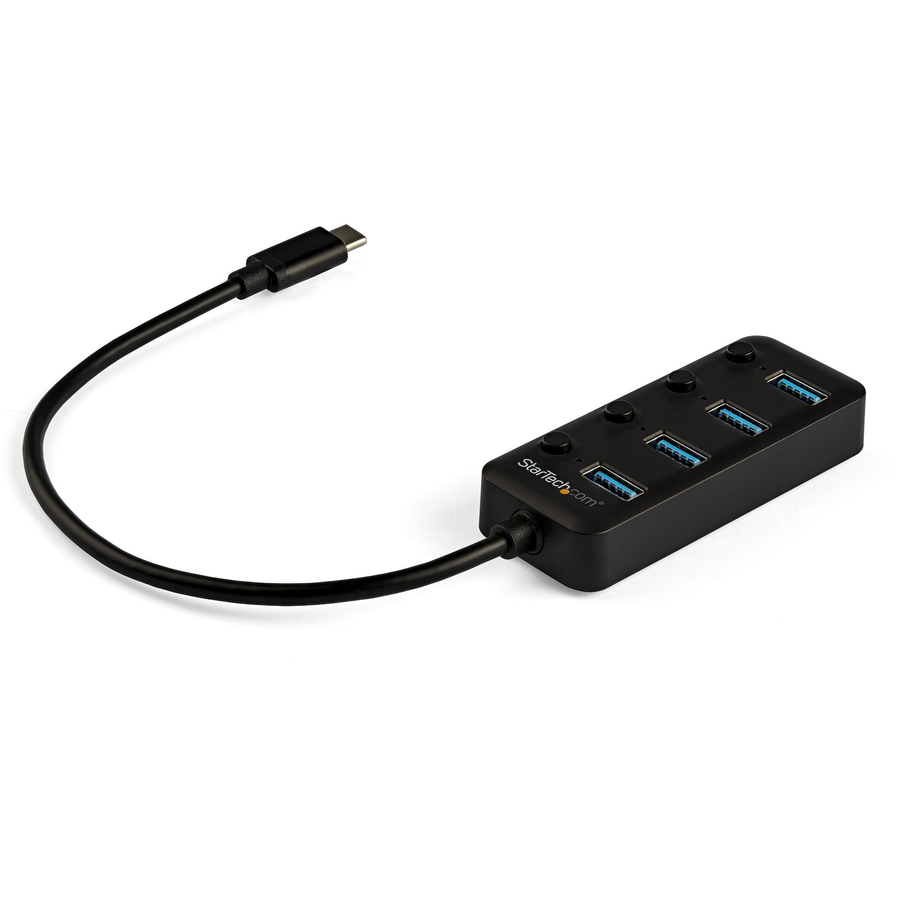 StarTech 4 Port USB C Hub - 4x USB 3.0 Type-A with Individual On/Off Port Switches - SuperSpeed 5Gbps USB 3.2 Gen 1 - Bus Powered
