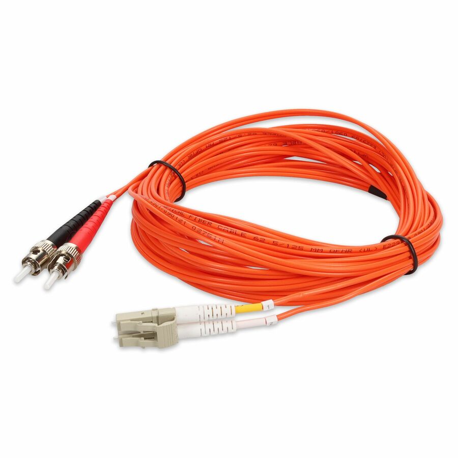 AddOn 1m ST to LC Orange OM1 Duplex OFNR (Riser-Rated) MMF (Multi Mode) Fiber Patch Cable, 62.5/125