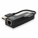 AddOn USB A 2.0 Male to RJ-45 Female Gray & Black Adapter