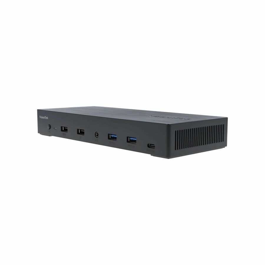 VisionTek VT4950 USB-C DisplayLink Docking Station with KVM Switch for Dual Laptops - Hybrid Workstation Triple Monitor Dock with HDMI & DisplayPort - 100W Laptop Charging for Windows and macOS