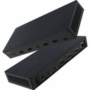 VisionTek VT4950 USB-C DisplayLink Docking Station with KVM Switch for Dual Laptops - Hybrid Workstation Triple Monitor Dock with HDMI & DisplayPort - 100W Laptop Charging for Windows and macOS