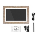 Aluratek 13.3" WiFi Touchscreen Distressed Wood Digital Photo Frame