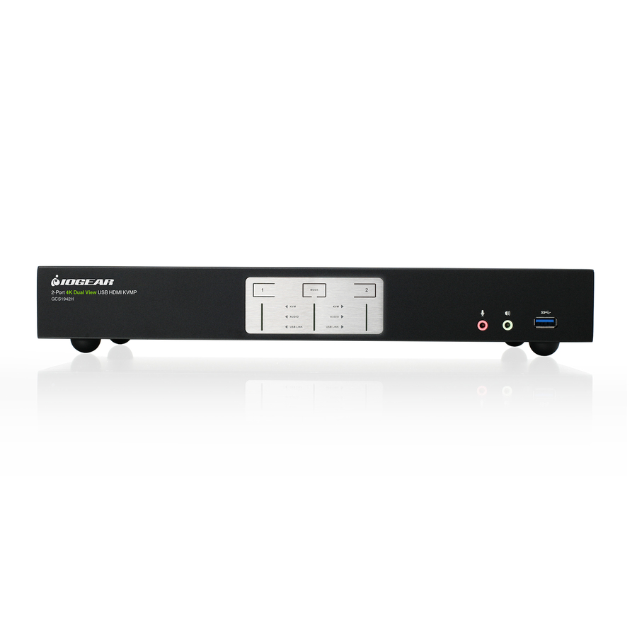 IOGEAR 2-Port 4K Dual View KVMP Switch with HDMI Connection, USB 3.0 Hub and Audio
