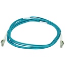 Monoprice 10Gb Fiber Optic Cable, LC/LC, Multi Mode, Duplex - 3 Meter (50/125 Type) - Aqua