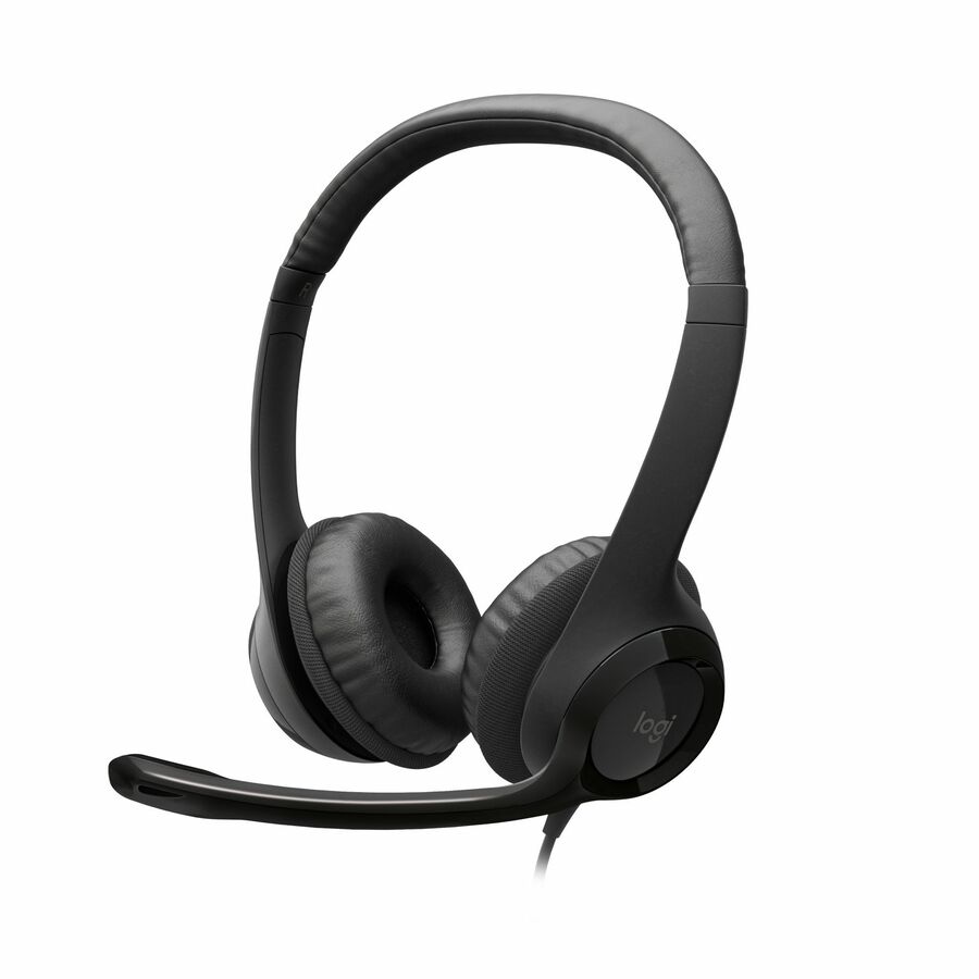 Logitech H390 Wired Headset for PC/Laptop, Stereo Headphones with Noise Cancelling Microphone, USB-A, In-Line Controls, Works with Chromebook