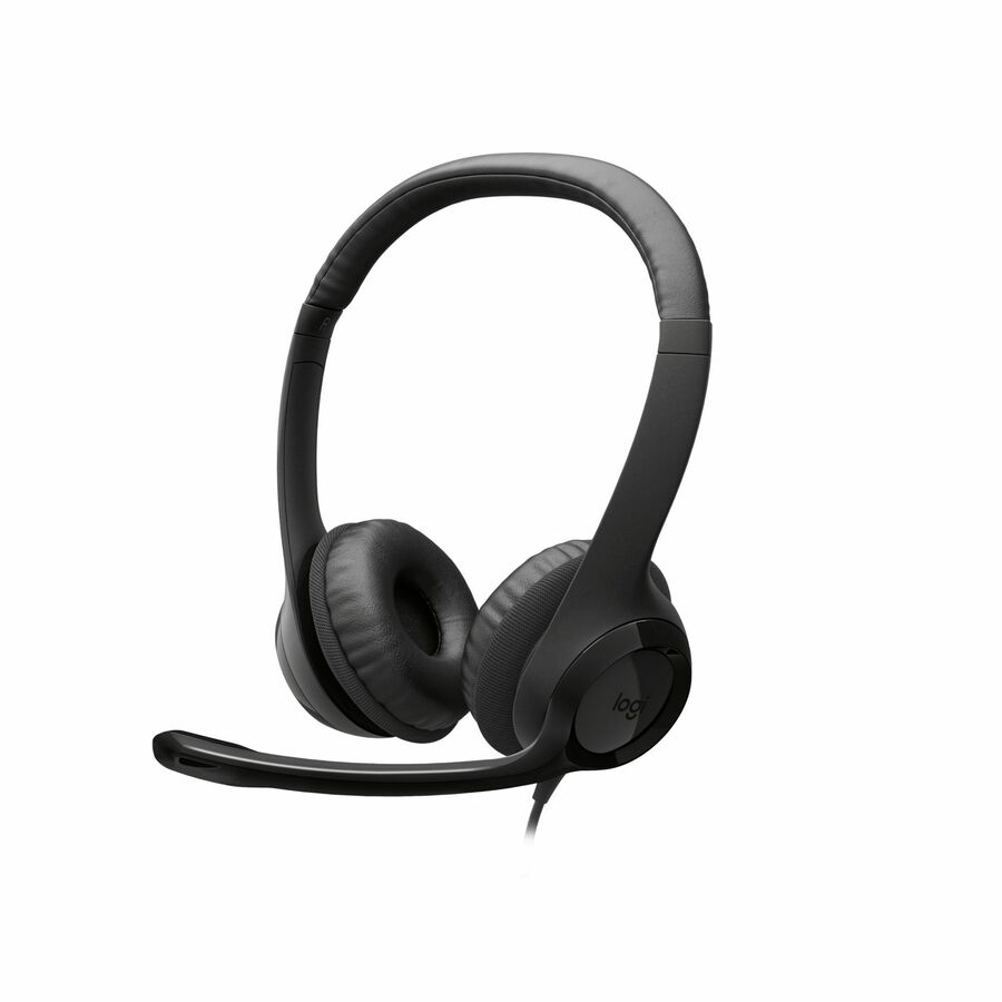 Logitech H390 Wired Headset for PC/Laptop, Stereo Headphones with Noise Cancelling Microphone, USB-A, In-Line Controls, Works with Chromebook