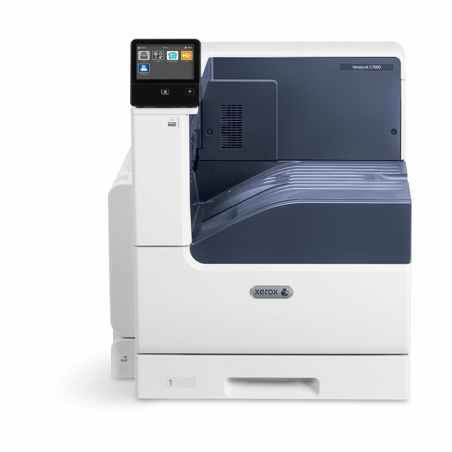 Xerox VersaLink C7000 Single Function Color Printer 35ppm. Duplex, 520 Sheet Standard Tray, 1200x2400 dpi Led, Postscript, 2GB 5 Inch Touch Screen User Interface