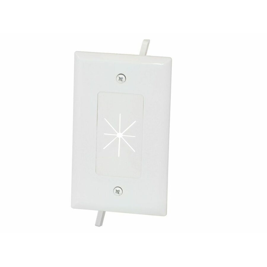 Monoprice Cable Plate with Flexible Opening, 1-Gang, White