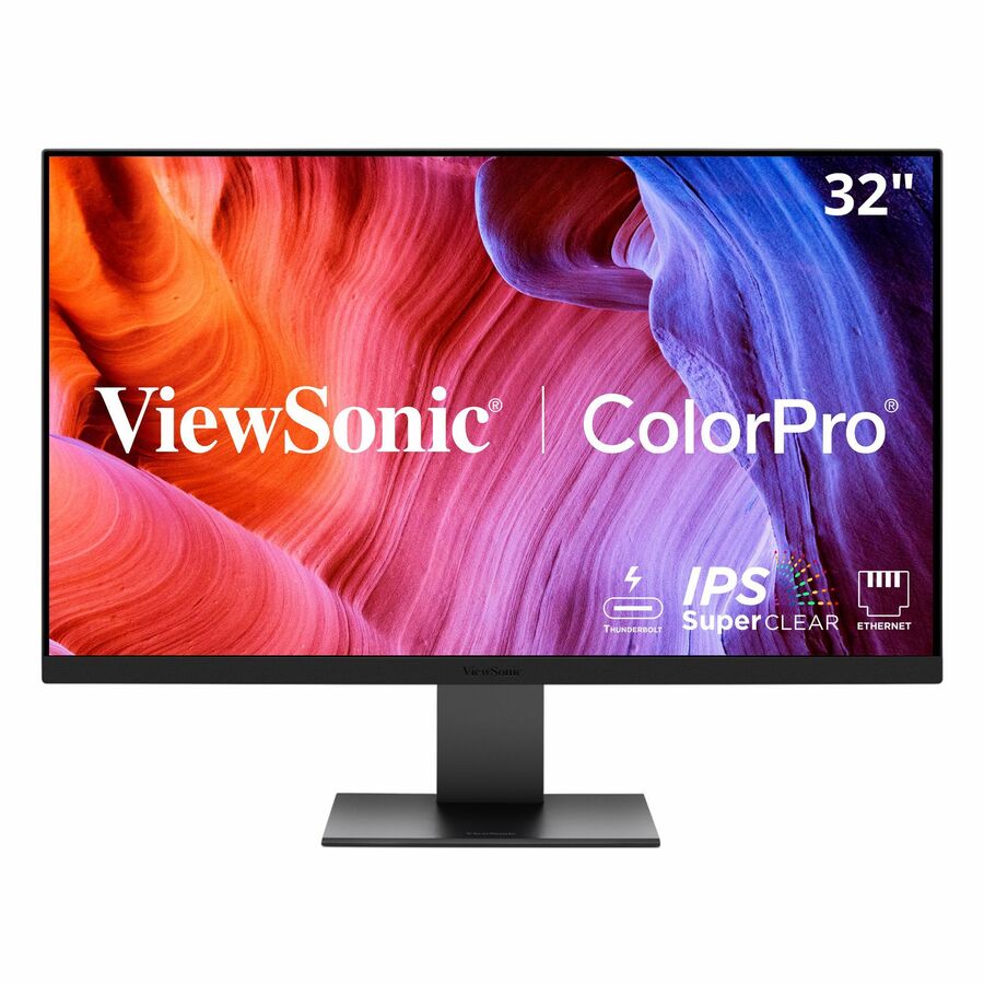 ViewSonic VP3276T-4K 32 Inch 4K ColorPro Monitor, IPS Display with 100% sRGB and Pantone Validated for Mac Studio and MacBook Pro, Advanced Ergonomics, Thunderbolt 4, HDMI, and DisplayPort Inputs
