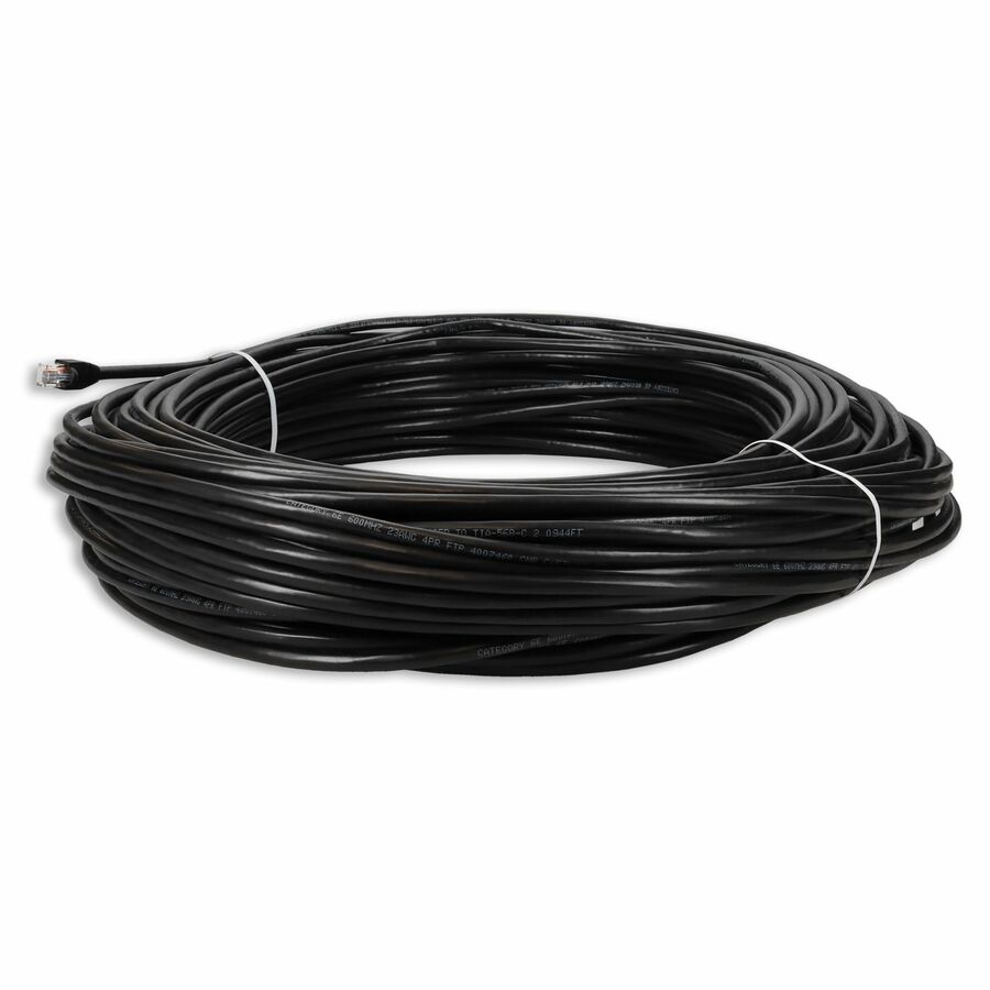 AddOn 100ft Black CAT 6 PVC Ethernet Cable Snagless Bubble Boot Outdoor RJ-45 M/M