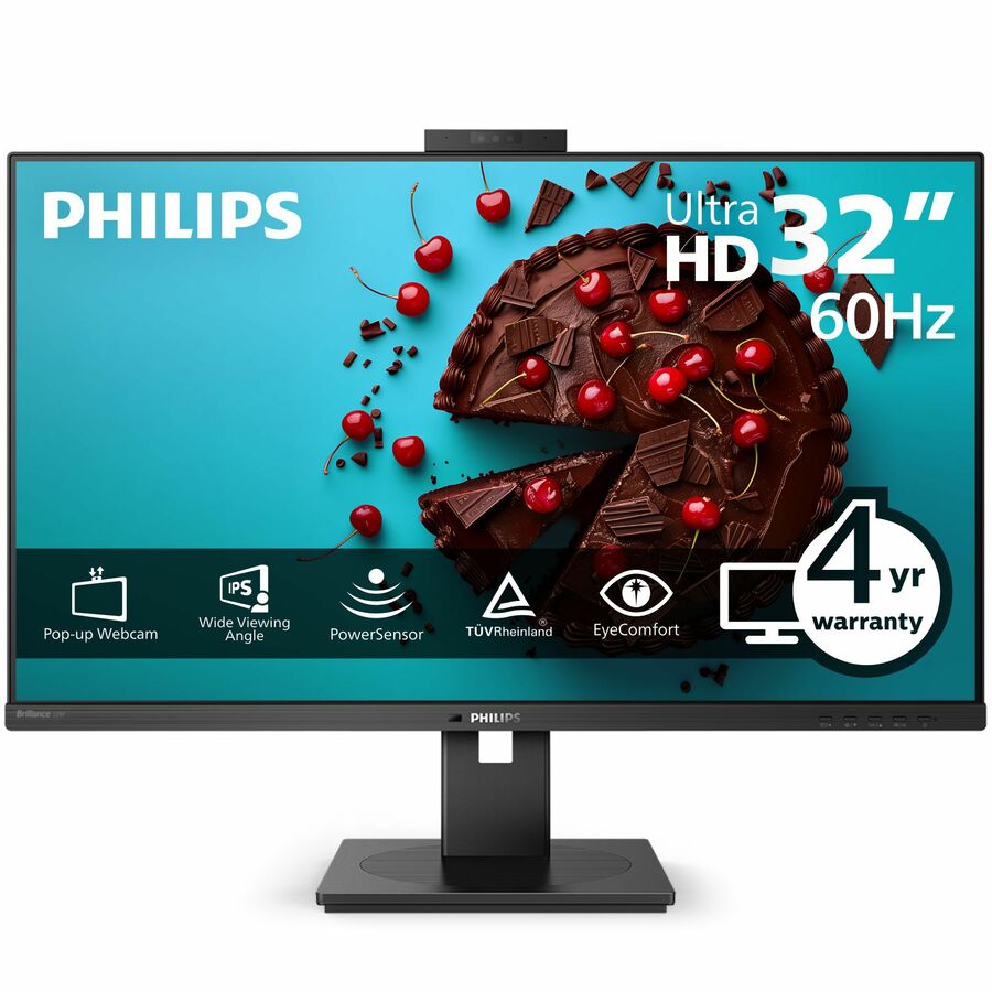 Philips 329P1H 32" Class Webcam 4K UHD LCD Monitor - 16:9 - Textured Black