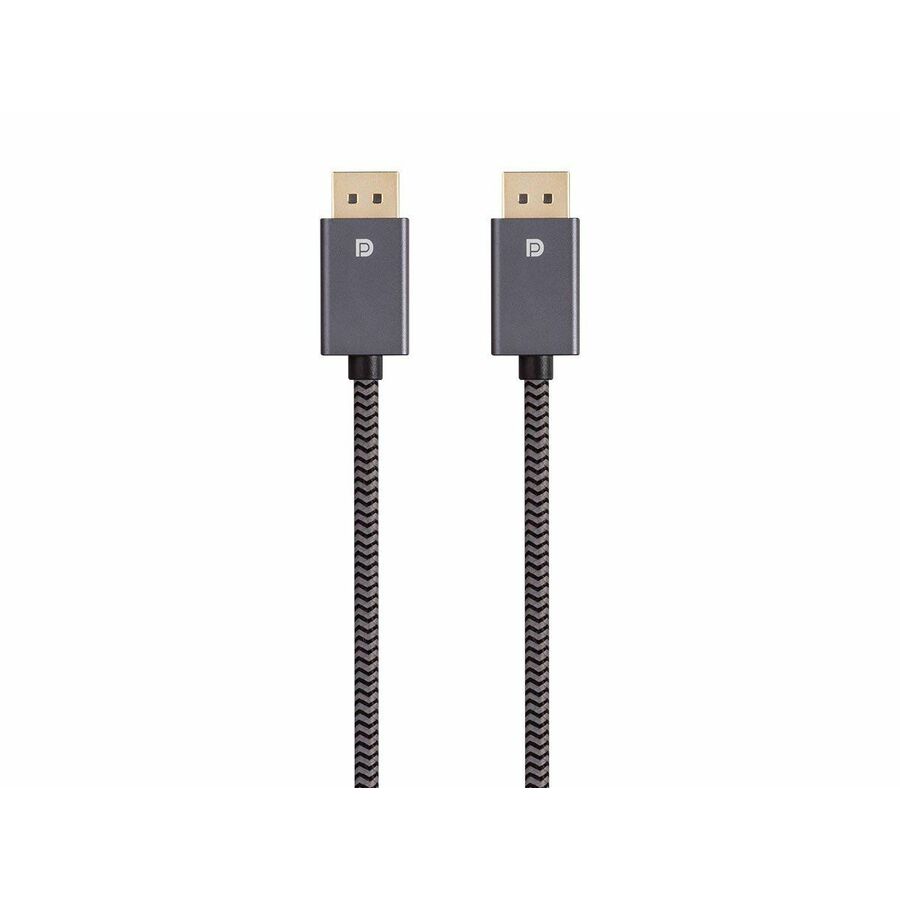 Monoprice DisplayPort 1.4 EasyPlug Nylon Braided Cable, 6ft, Gray
