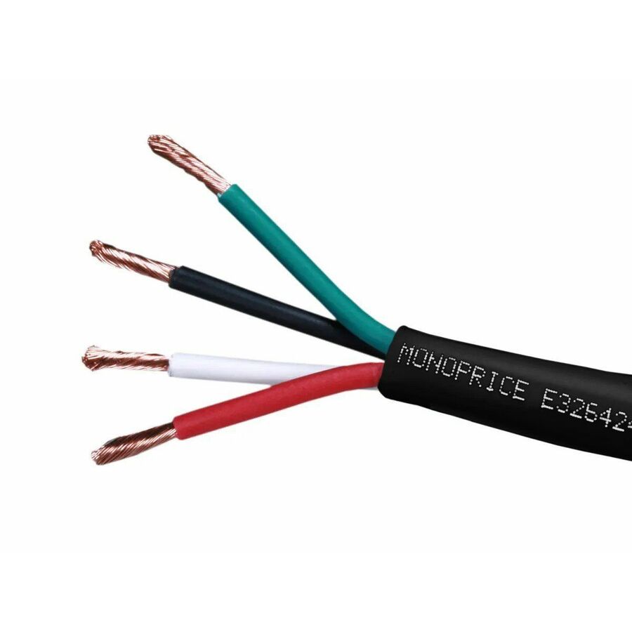 Monoprice Speaker Wire, CL2 Rated, 4-Conductor, 14AWG, 1000ft, Black