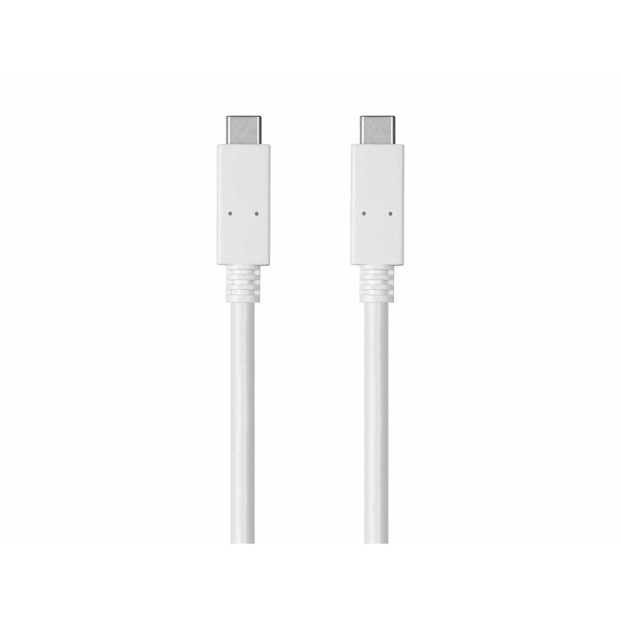 Monoprice Essentials USB-C to USB-C 3.1 Gen 1 Cable - 5Gbps 3A 30AWG White 2m (6.6ft)
