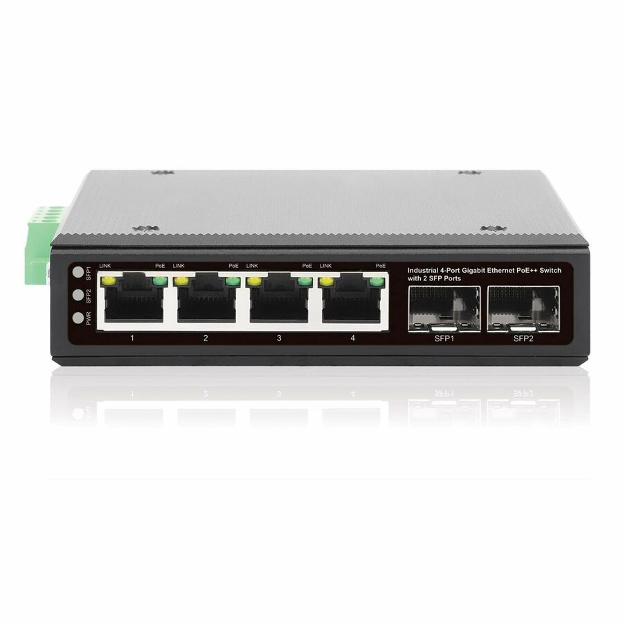 Intellinet Industrial 4-Port Gigabit Ethernet PoE++ Switch with 2 SFP Ports