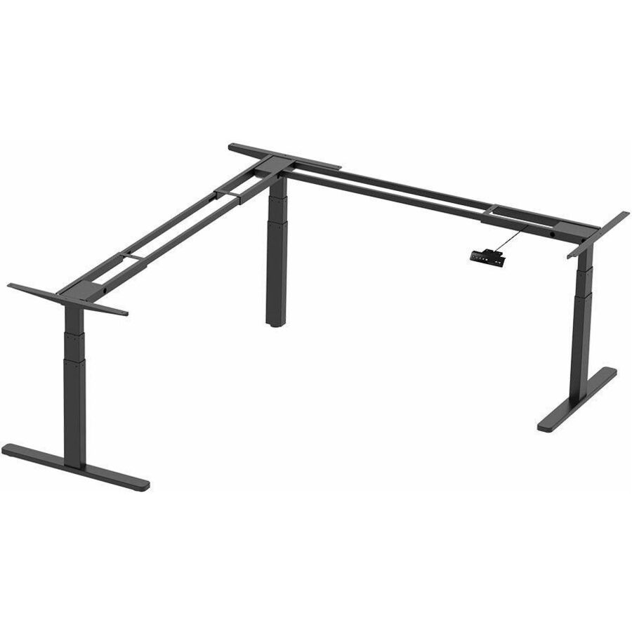 Workstream Triple-Motor Height-Adjustable Sit-Stand L-Shaped Corner Desk Frame, Black
