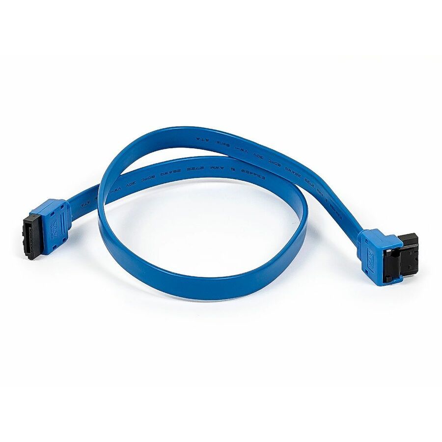Monoprice 18in SATA 6Gbps Cable with Locking Latch (90-degree to 180-degree), Blue