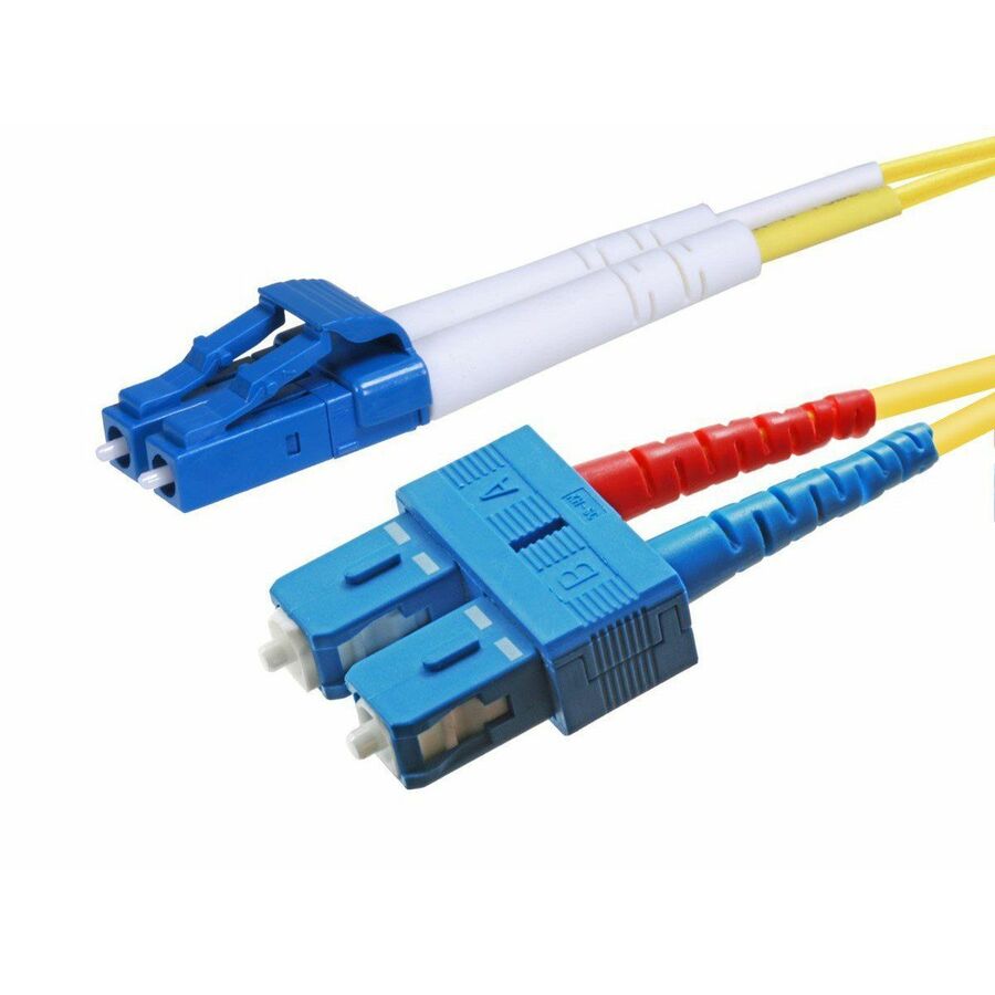 Monoprice Single-Mode Fiber Optic Cable - LC-SC UL 2mm 9/125 OFNR Duplex Yellow 20m