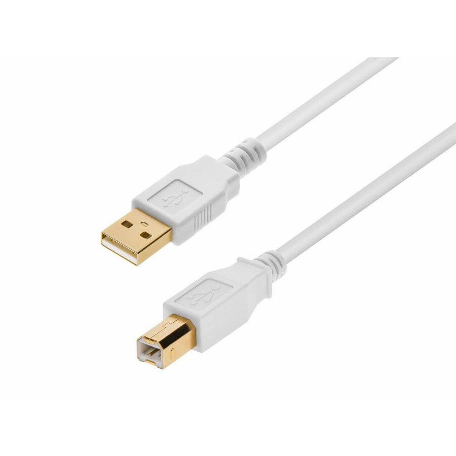 Monoprice USB-A to USB-B 2.0 Cable - 28/24AWG Gold Plated White 3ft