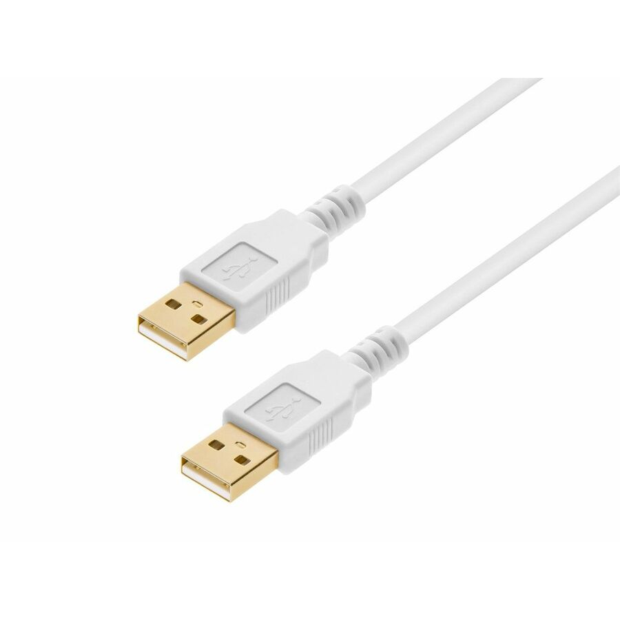 Monoprice USB-A to USB-A 2.0 Cable - 28/24AWG, Gold Plated, White, 3ft