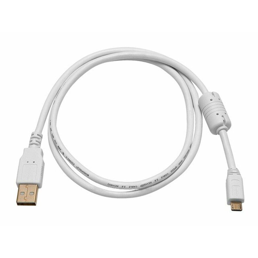Monoprice USB-A to Micro B 2.0 Cable - 5-Pin, 28/24AWG, Gold Plated, White, 3ft