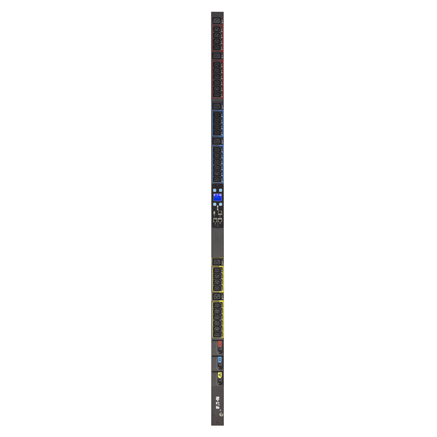 Eaton Metered Input rack PDU, 0U, L15-30P input, 8.64 kW max, 200-240V, 24A, 10 ft cord, Three-phase, Outlets: (30) C13 Outlet grip, (6) C19 Outlet grip