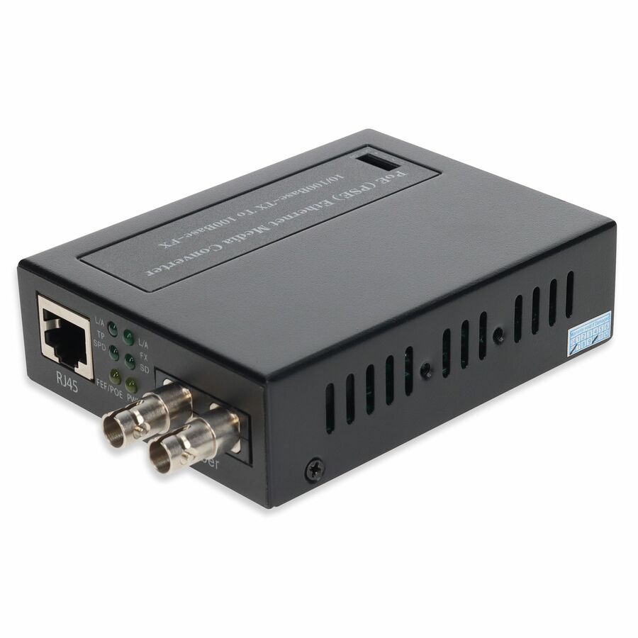 AddOn 10/100Base-TX(RJ-45) to 100Base-FX(ST) MMF 1310nm 2km POE Media Converter