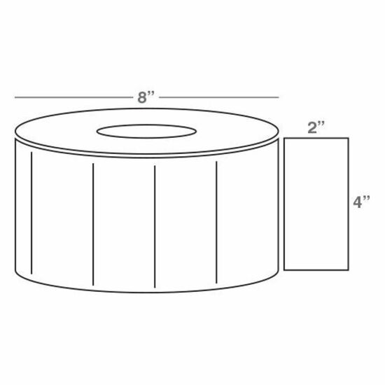 Wasp 4.0" x 2.0" TT labels, 4 rolls, 3000 per roll, 8" OD