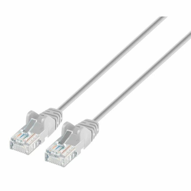 Intellinet Cat6a U/UTP Slim Network Patch Cable, 7 ft., Gray