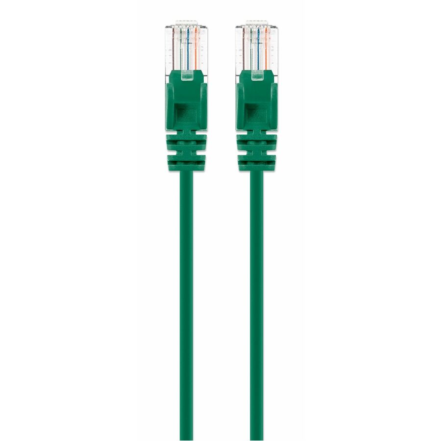 Intellinet Cat6 U/UTP Slim Network Patch Cable, 7 ft., Green