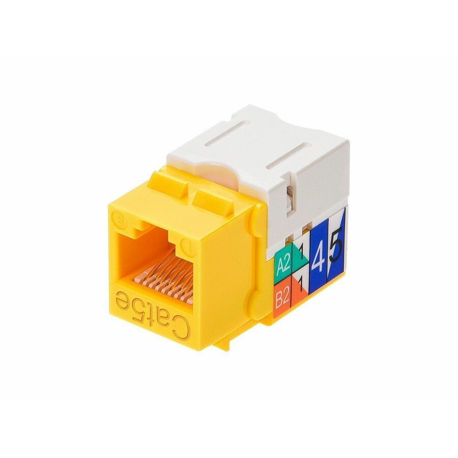 Monoprice Cat5e Punch Down Keystone Jack for 22-24AWG Solid Wire, Yellow