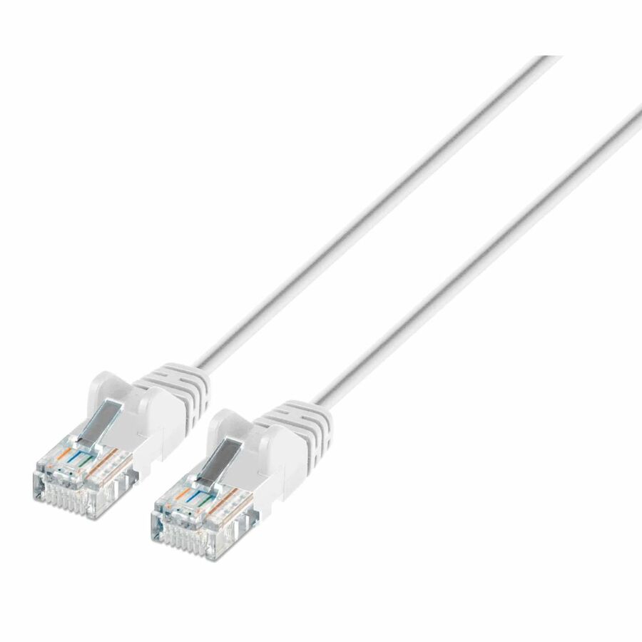 Intellinet Cat6 U/UTP Slim Network Patch Cable, 14 ft., White