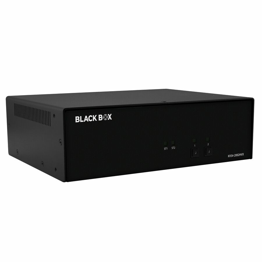 Black Box KVM Switch, NIAP 4.0 Certified - 2-Port, Dual-Monitor, FlexPort HDMI/DisplayPort, CAC