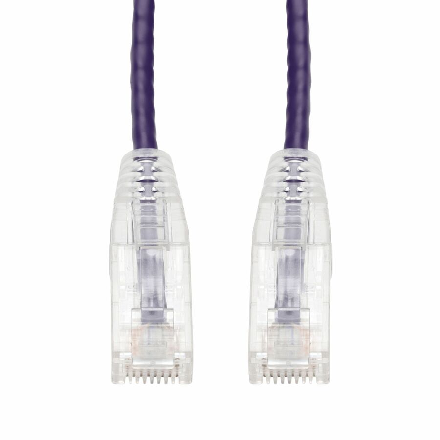 AddOn 1ft Purple CAT 6 Slim PVC Ethernet Cable Snagless Clear-Claw RJ-45 M/M
