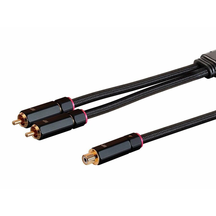 Monoprice Onix Series - 2-Male to 1-Female RCA Y-Adapter, 12in, Black