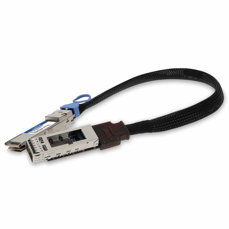 AddOn 100GBase-CU QSFP28 to QSFP28 Male to Female Direct Attach Extension Cable (Passive Twinax, 36cm, 30AWG)