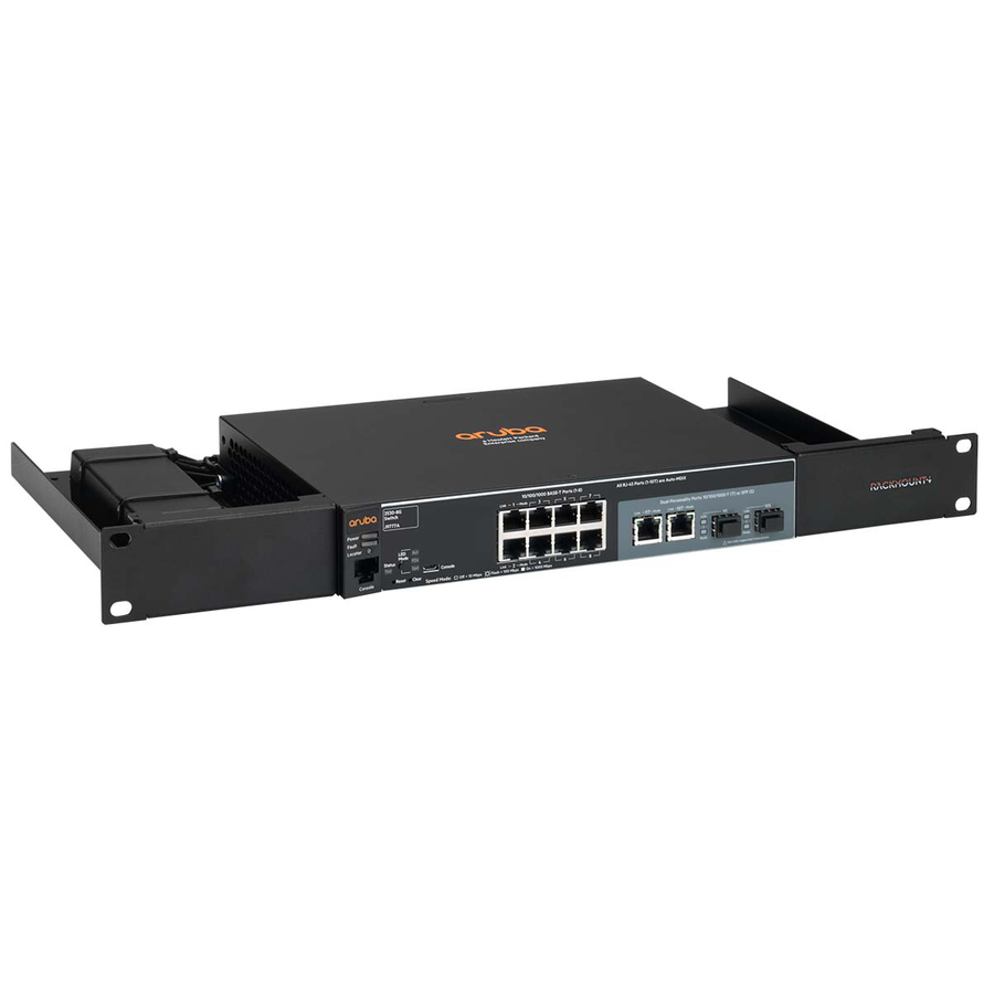 RACKMOUNT.IT Rack Mount for Switch, Power Supply, Firewall - Jet Black